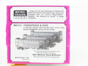 N Scale Micro-Trains MTL 86012-2 C&O Chesapeake & Ohio 2-Bay Hopper 3-Pk. SEALED