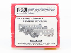N Scale Micro-Trains MTL 91012 N&W Norfolk & Western 2-Bay Hopper 3-Pk. SEALED