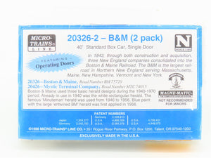 N Micro-Trains MTL 20326-2 MTC BM Boston & Maine 40' Box Car 2-Pack - SEALED