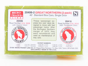 N Scale Micro-Trains MTL 20406-2 GN Great Northern 40' Box Car 2-Pack - SEALED