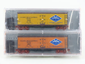 N Scale Micro-Trains NSE MTL 15-117 PFE Blue Diamond Wood Reefer 2-Pack - SEALED