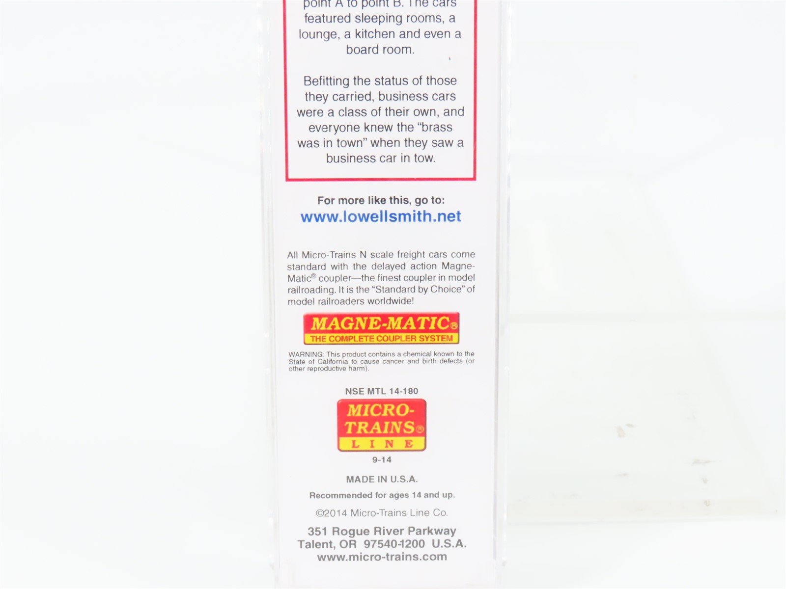 N Micro-Trains MTL Lowell Smith NSE 14-180 Executive D&RGW Business Passenger