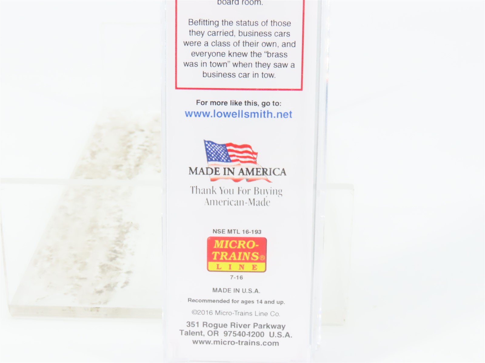 N Micro-Trains MTL Lowell Smith NSE 16-193 Executive GN Business Passenger #A12