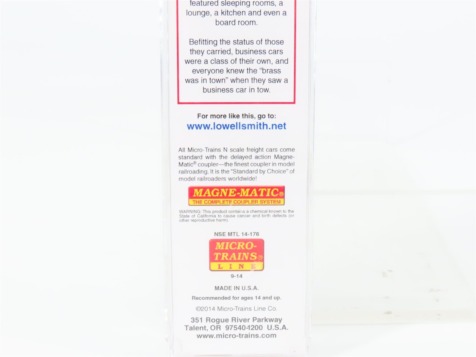 N Micro-Trains MTL Lowell Smith NSE 14-176 Executive D&RGW Business Passenger