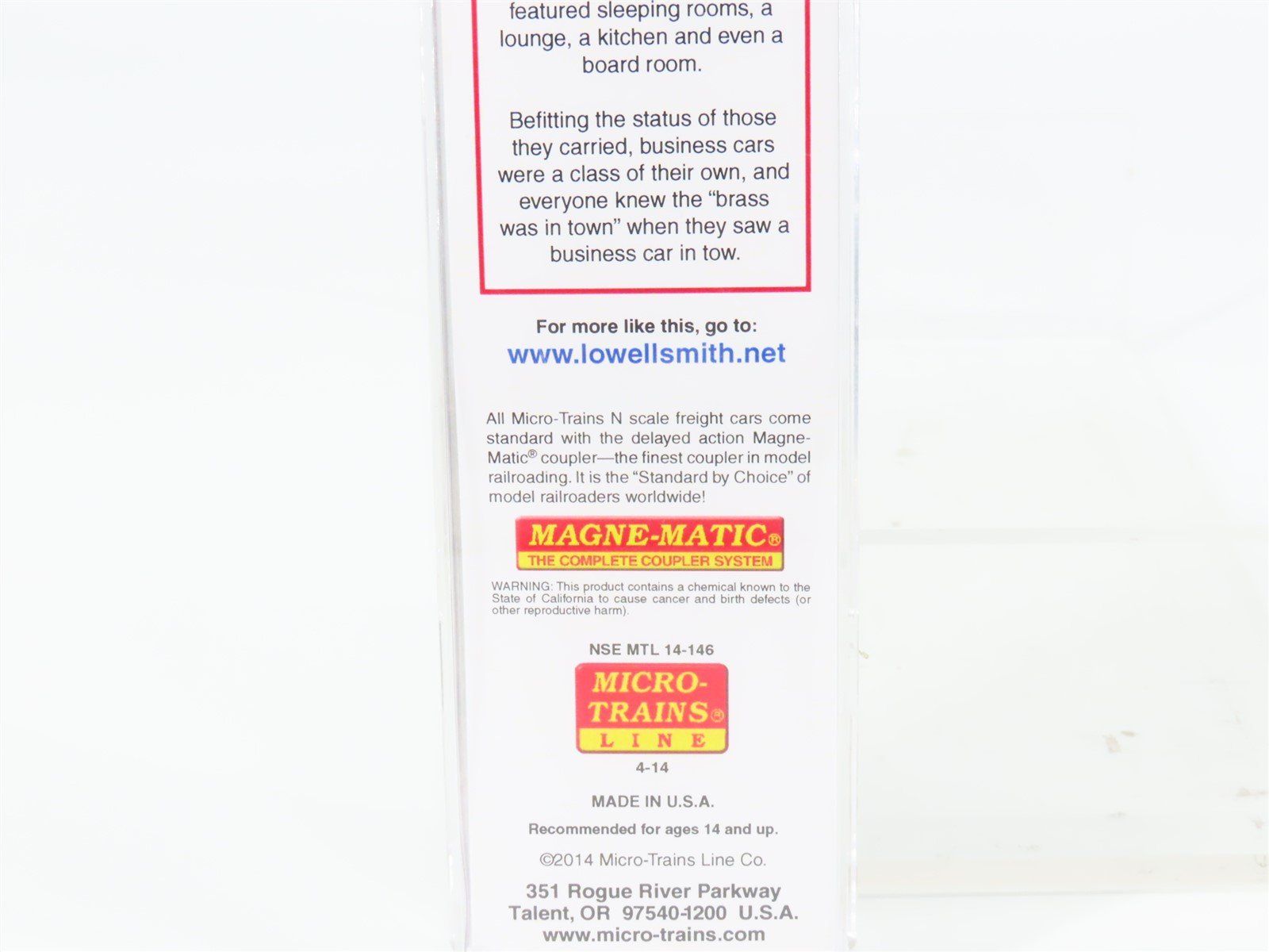 N Micro-Trains MTL Lowell Smith NSE 14-146 Executive NS Business Passenger #21