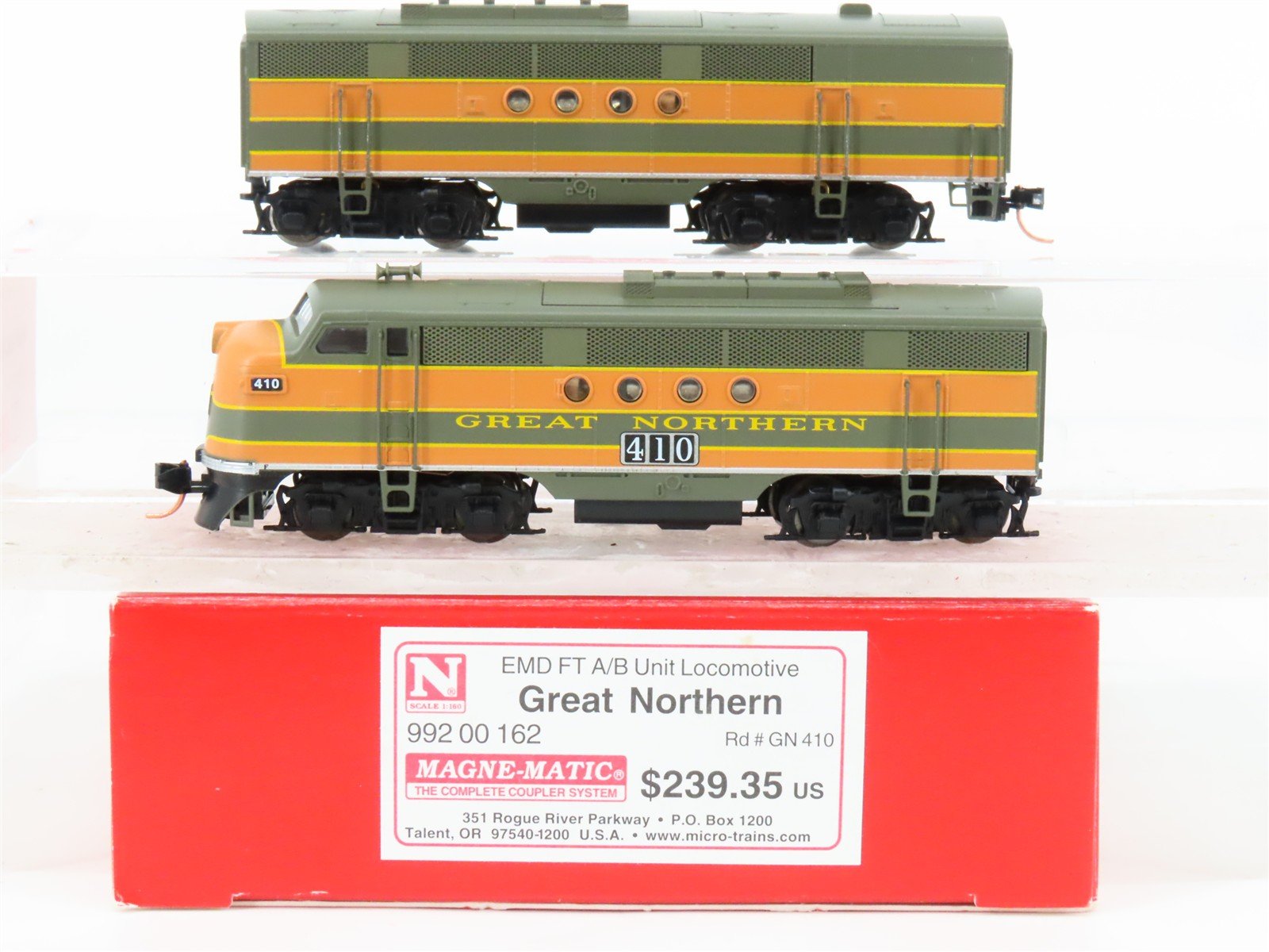 N Scale Micro-Trains MTL 99200162 GN Great Northern EMD FTA/B Diesel Set #410