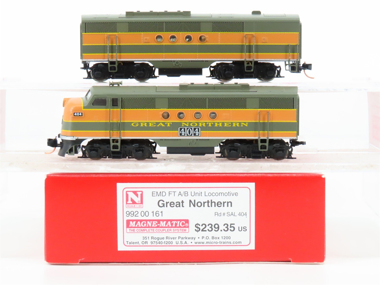 N Scale Micro-Trains MTL 99200161 GN Great Northern EMD FTA/B Diesel Set #404