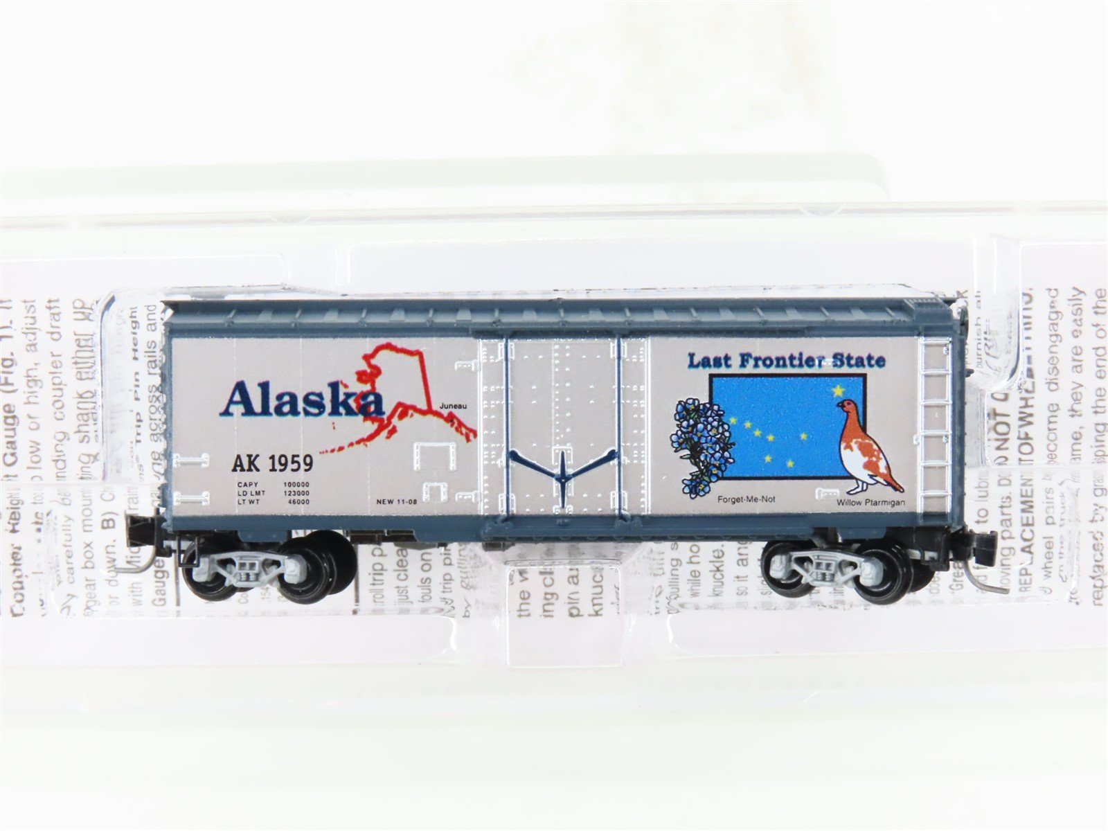 Z Scale Micro-Trains MTL 50200505 AK Alaska State 40' Plug Door Box Car #1959