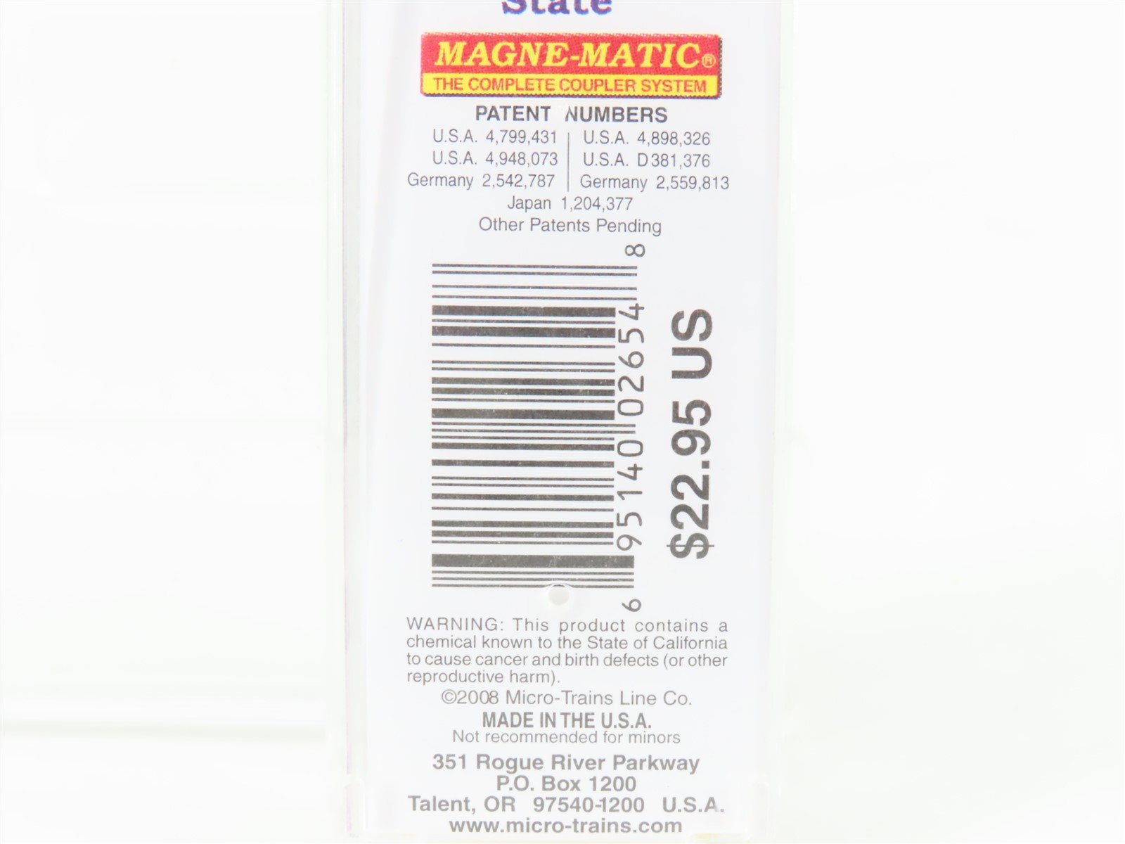 Z Scale Micro-Trains MTL 50200505 AK Alaska State 40' Plug Door Box Car #1959