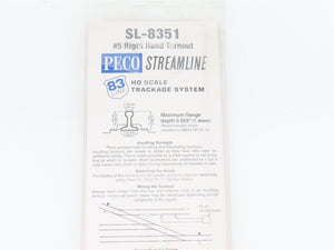 HO Scale PECO Streamline SL-8351 Code 83 Insulfrog #5 Right Hand Turnout Track