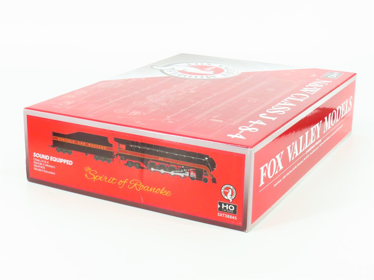 HO Fox Valley FVM SXT38845 N&amp;W Spirit of Roanoke 4-8-4 Steam #611 w/ DCC &amp; Sound