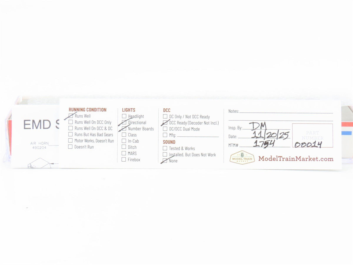 N Scale Atlas 49324 CR Conrail Quality EMD SD50 Diesel #6726 - DCC Ready