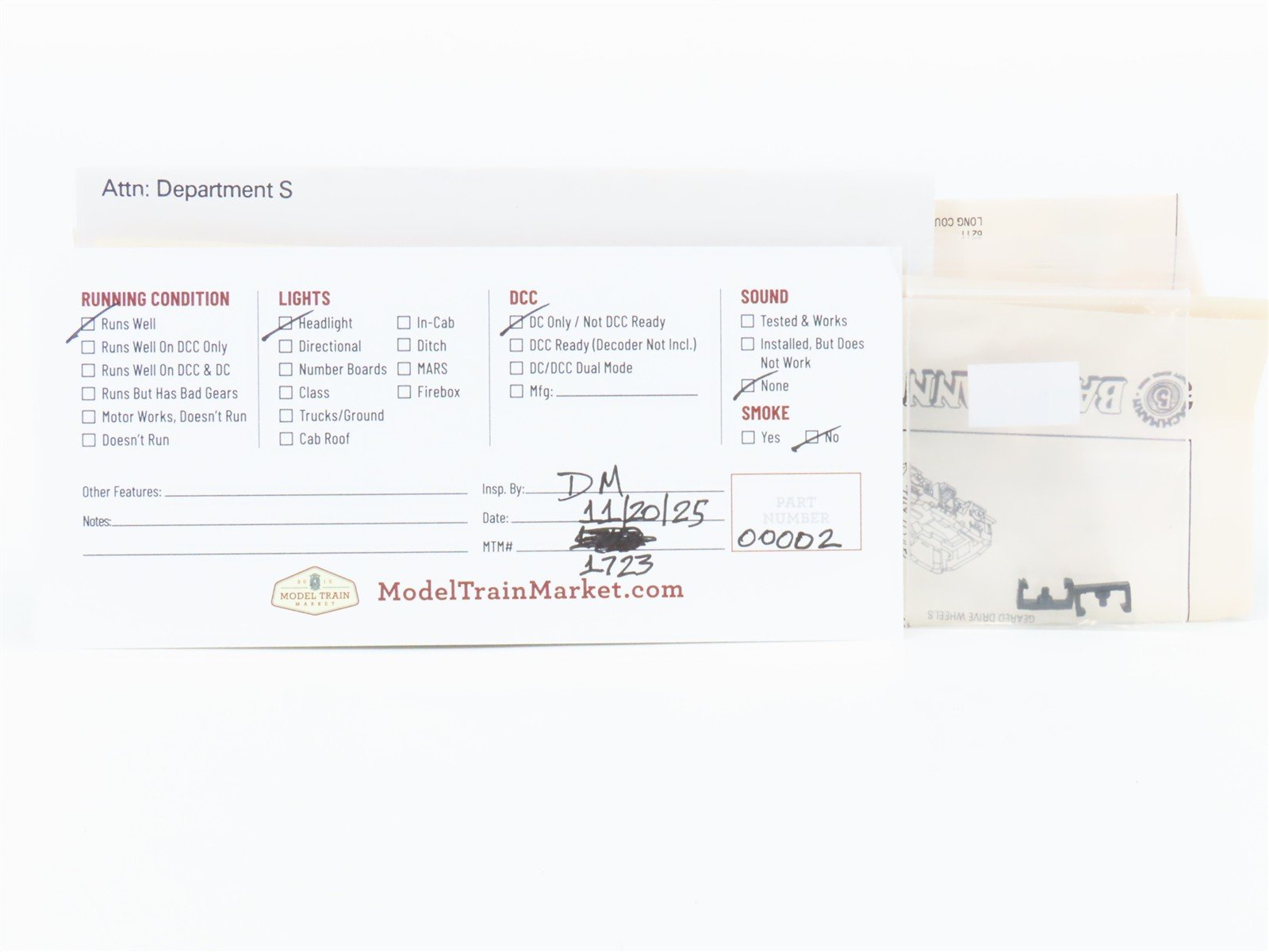 HO Scale Bachmann Plus 31207 GN Great Northern EMD F7A Diesel Locomotive #316A