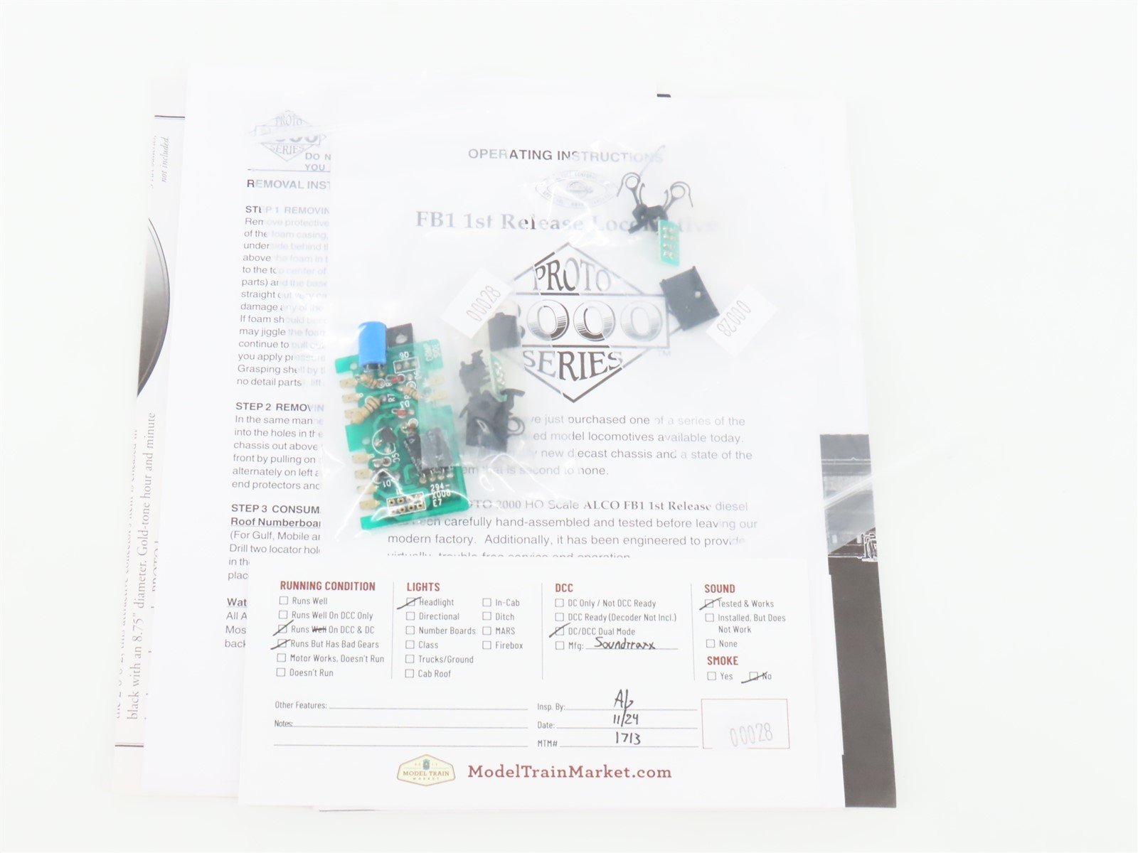 HO Scale Proto 2000 NYC Railway FA1/FB1 Diesel Locomotive Set BAD GEARS w/ DCC