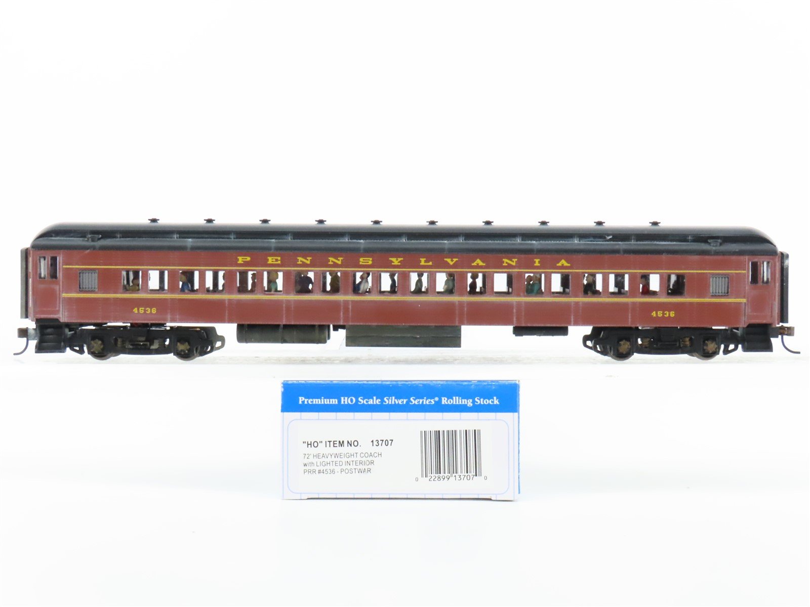 HO Bachmann 13707 PRR Pennsylvania 72' HW Coach Passenger Car #4536 Weathered