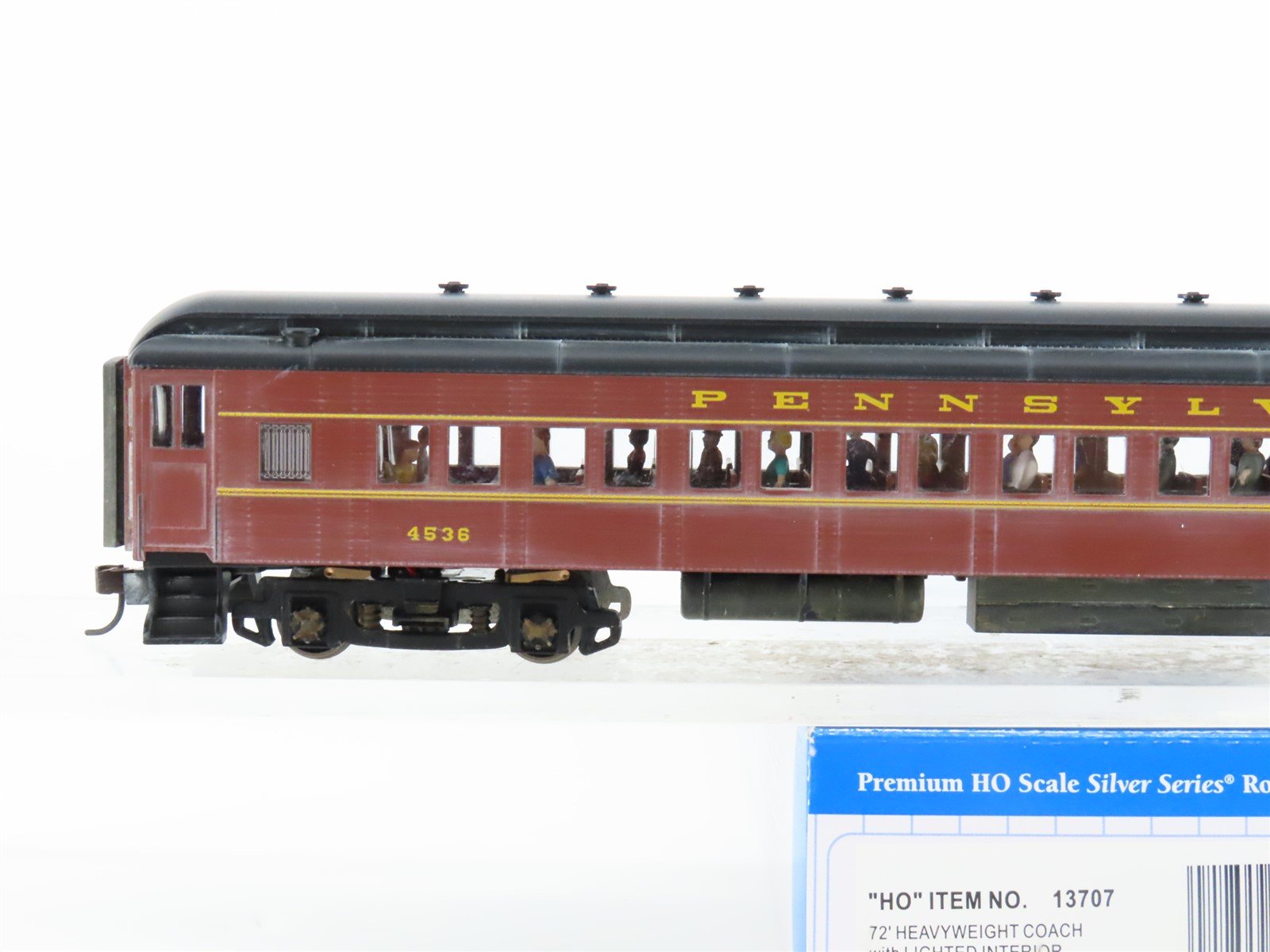 HO Bachmann 13707 PRR Pennsylvania 72' HW Coach Passenger Car #4536 Weathered