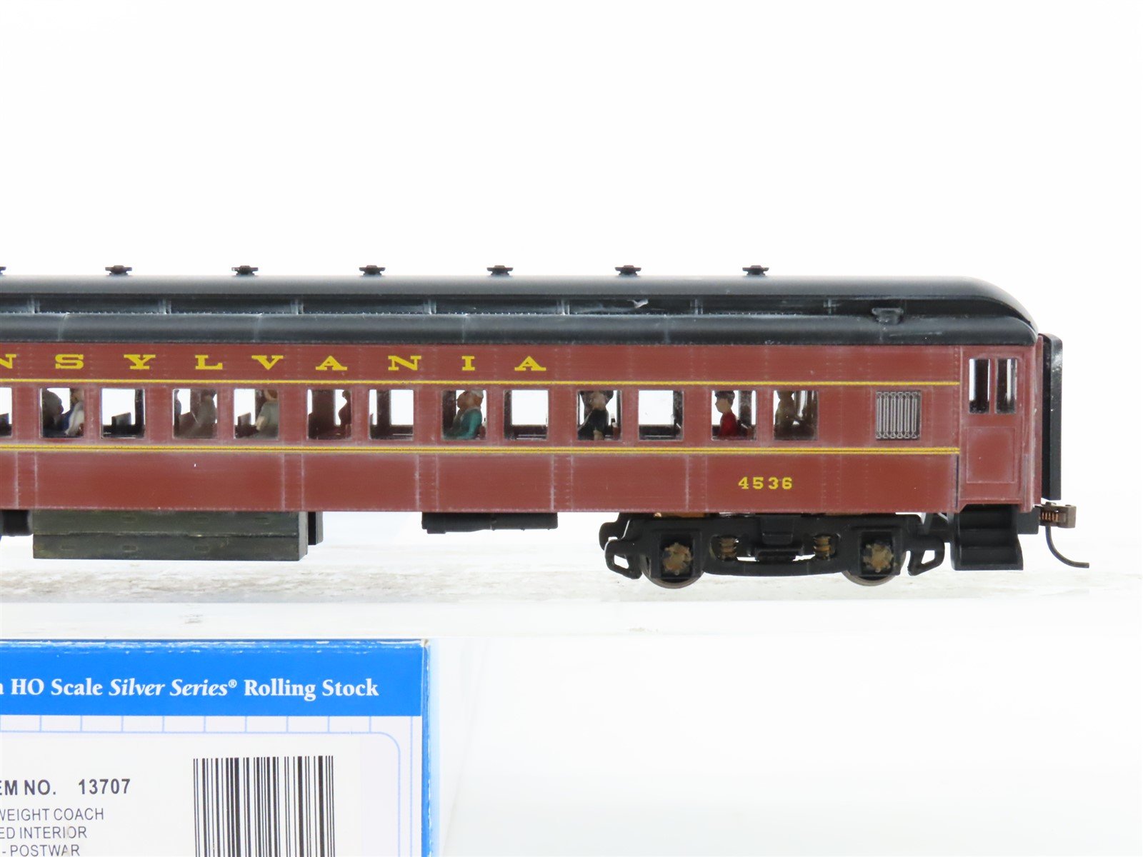 HO Bachmann 13707 PRR Pennsylvania 72' HW Coach Passenger Car #4536 Weathered