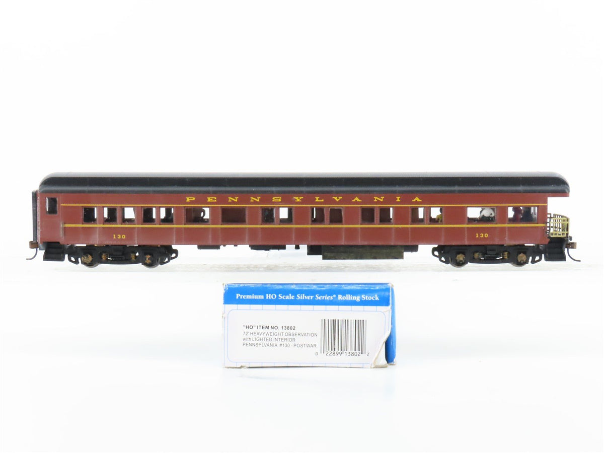 HO Bachmann 13802 PRR Pennsylvania 72&#39; Observation Passenger Car #130 Weathered
