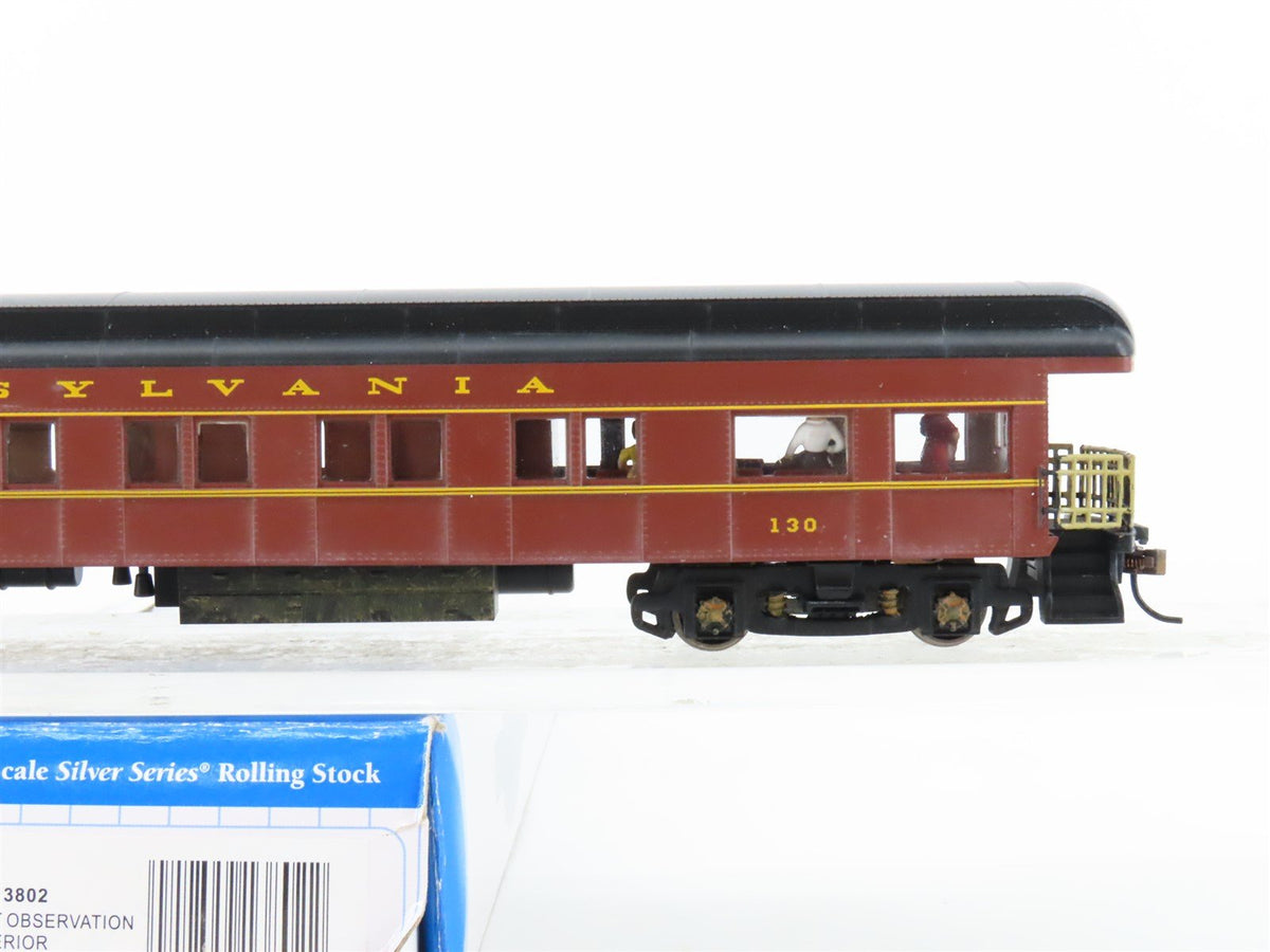 HO Bachmann 13802 PRR Pennsylvania 72&#39; Observation Passenger Car #130 Weathered
