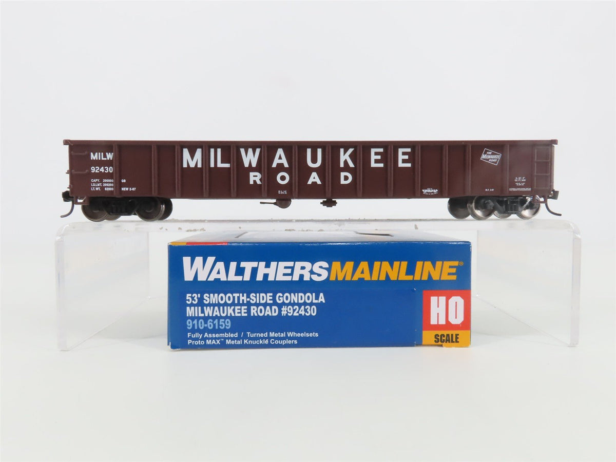 HO Walthers Mainline 910-6159 MILW Milwaukee Road 53&#39; Smooth-Side Gondola #92430