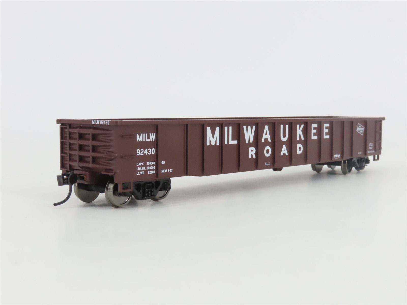 HO Walthers Mainline 910-6159 MILW Milwaukee Road 53' Smooth-Side Gondola #92430