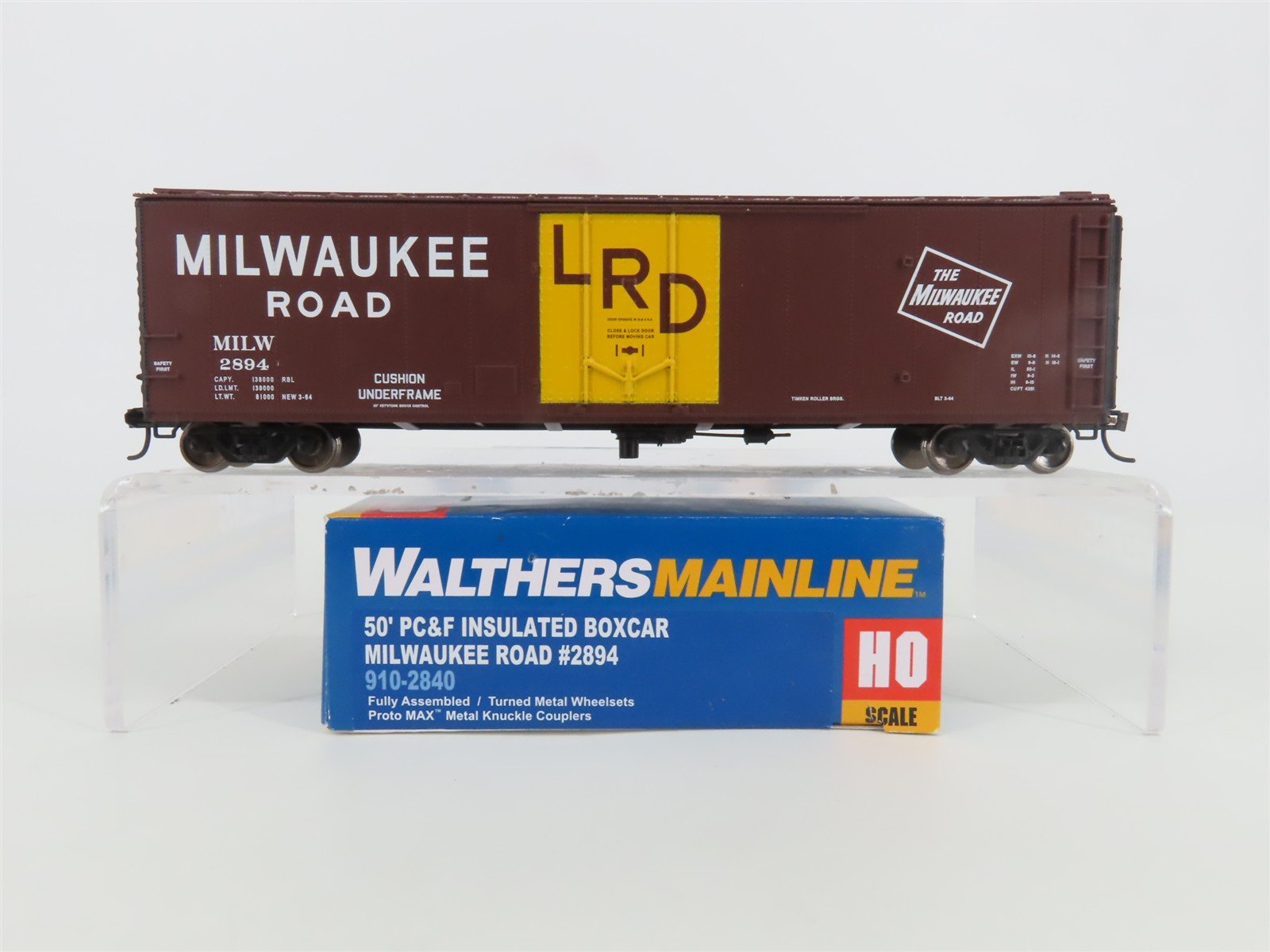 HO Walthers Mainline 910-2840 MILW Milwaukee Rd PC&F 50' Insulated Box Car #2894