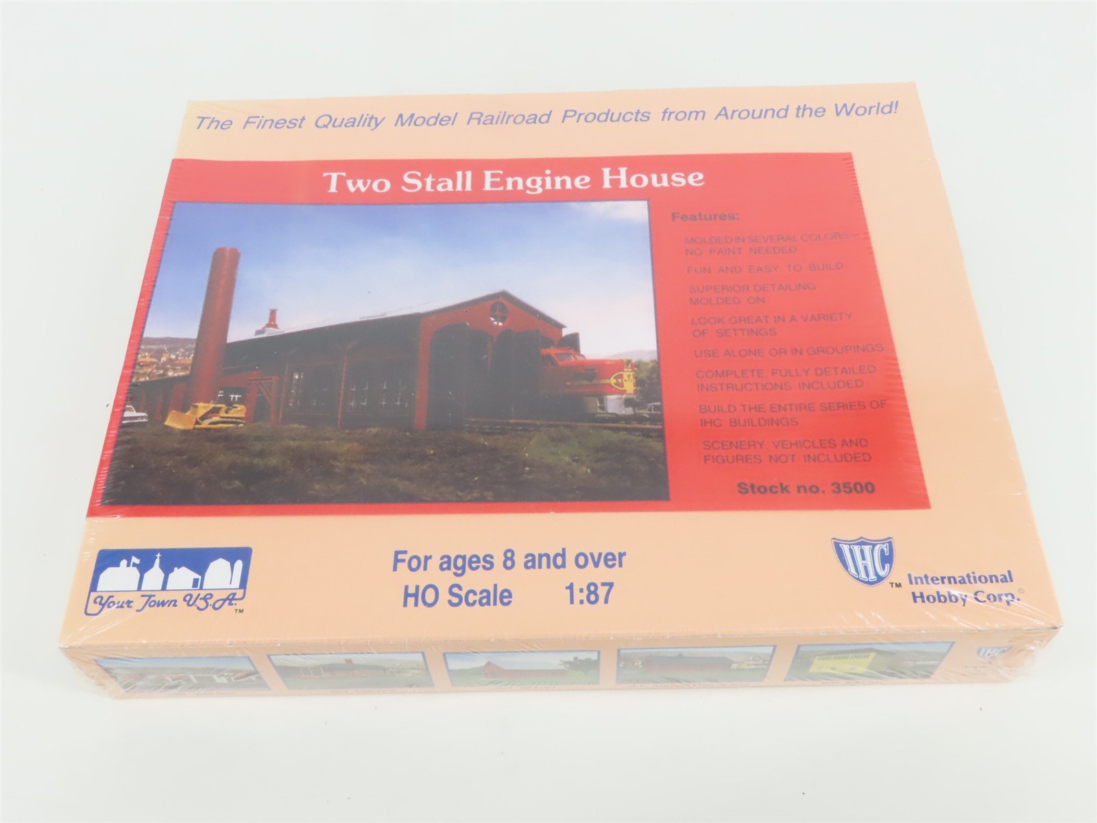 HO 1/87 Scale IHC Your Town USA Kit #3500 Two Stall Engine House - SEALED