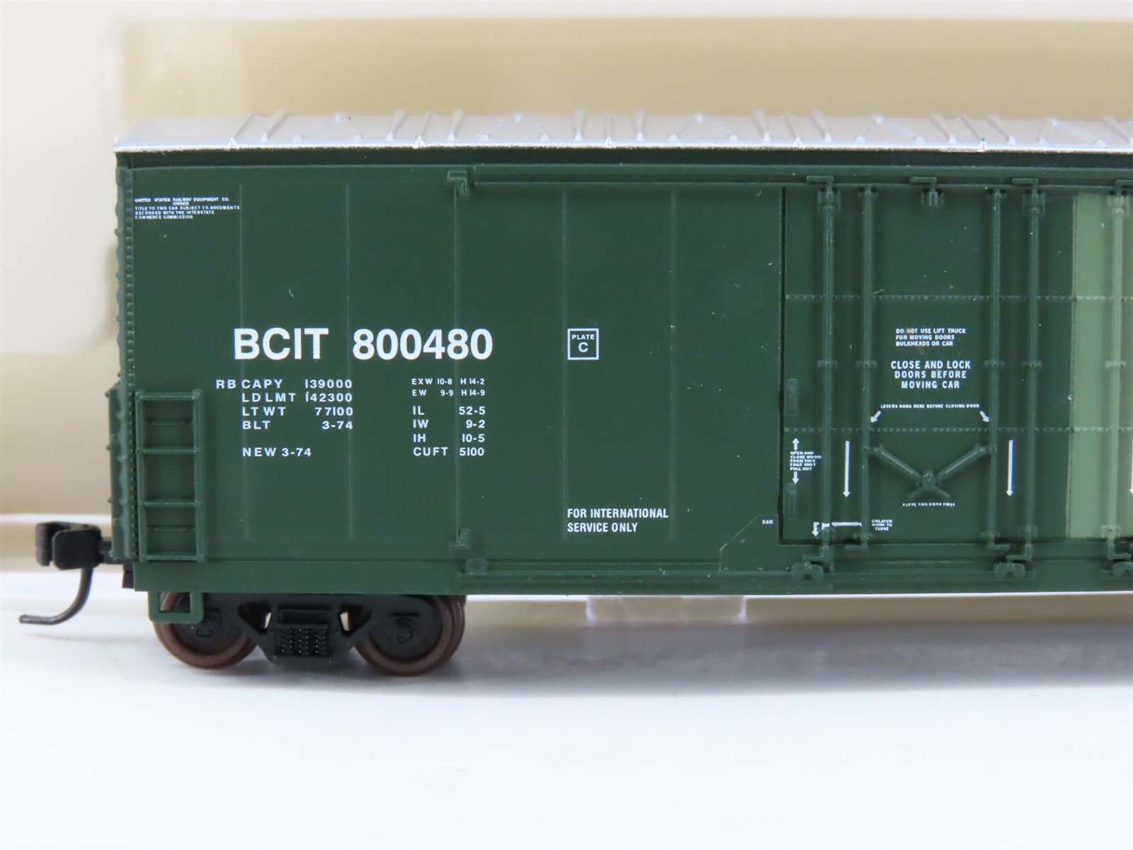N Atlas 31204 BCIT British Columbia Railway 53' Double Plug Door Box Car #800480