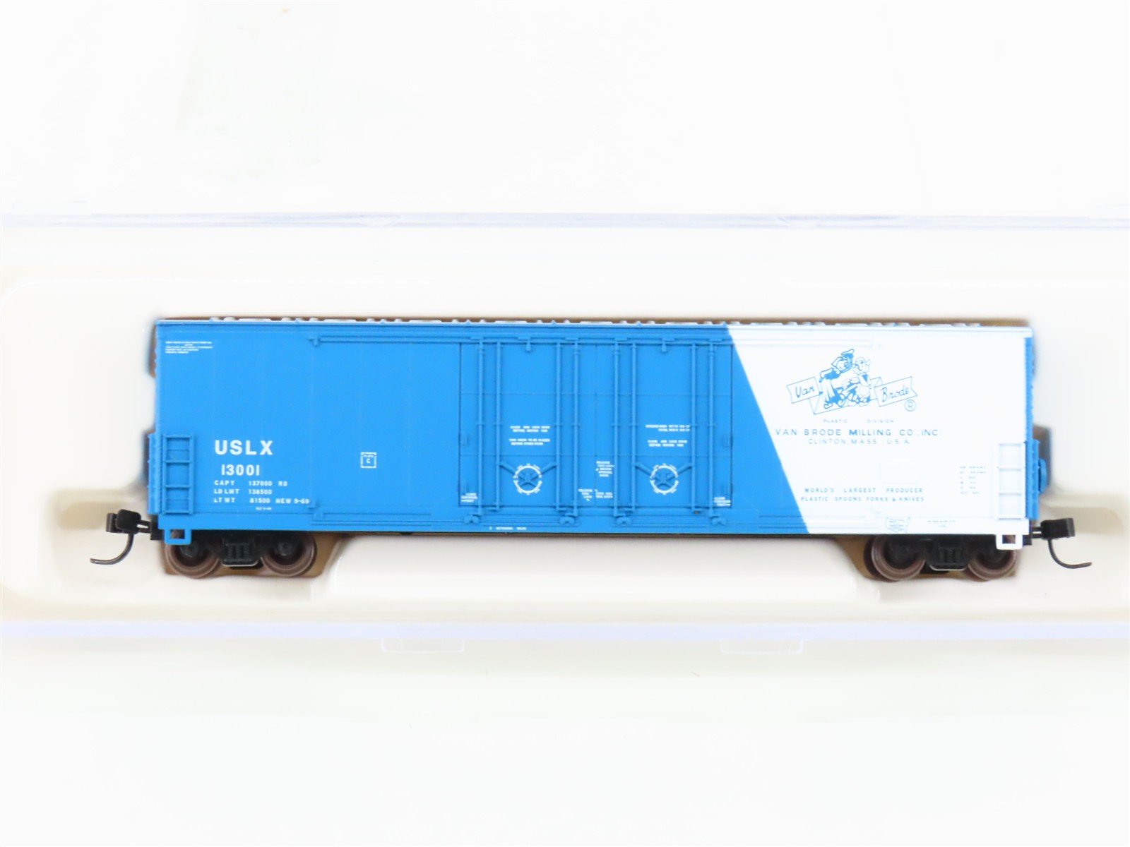 N Scale Atlas 31191 USLX Van Brode Milling Double Plug Door Box Car #13001