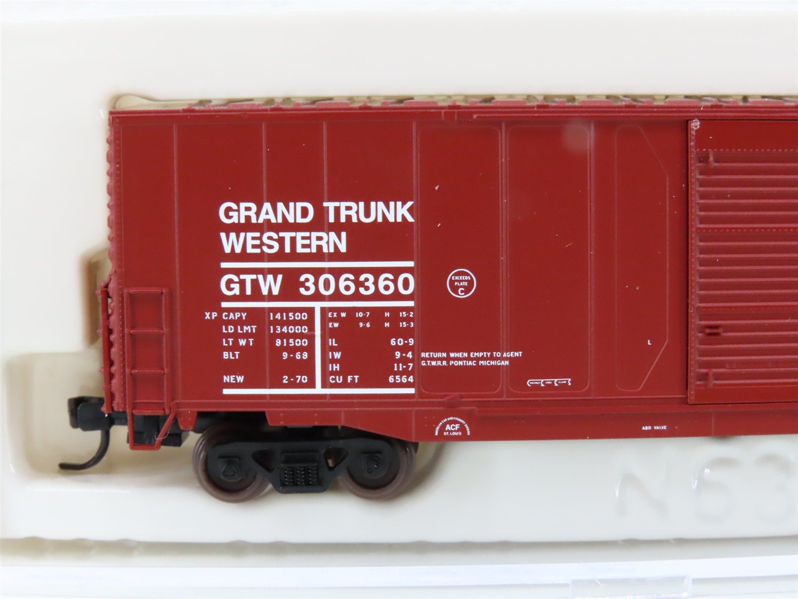 N Scale Atlas 36901 GTW Grand Trunk Western 60' Double Door Box Car #306360