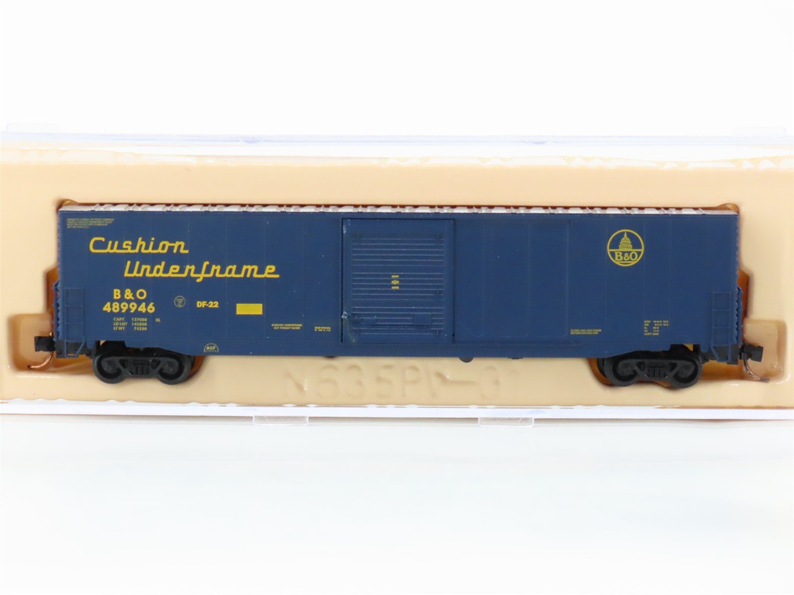 N Scale Atlas 37202 B&O Baltimore & Ohio Railroad 60' Auto Parts Box Car #489946