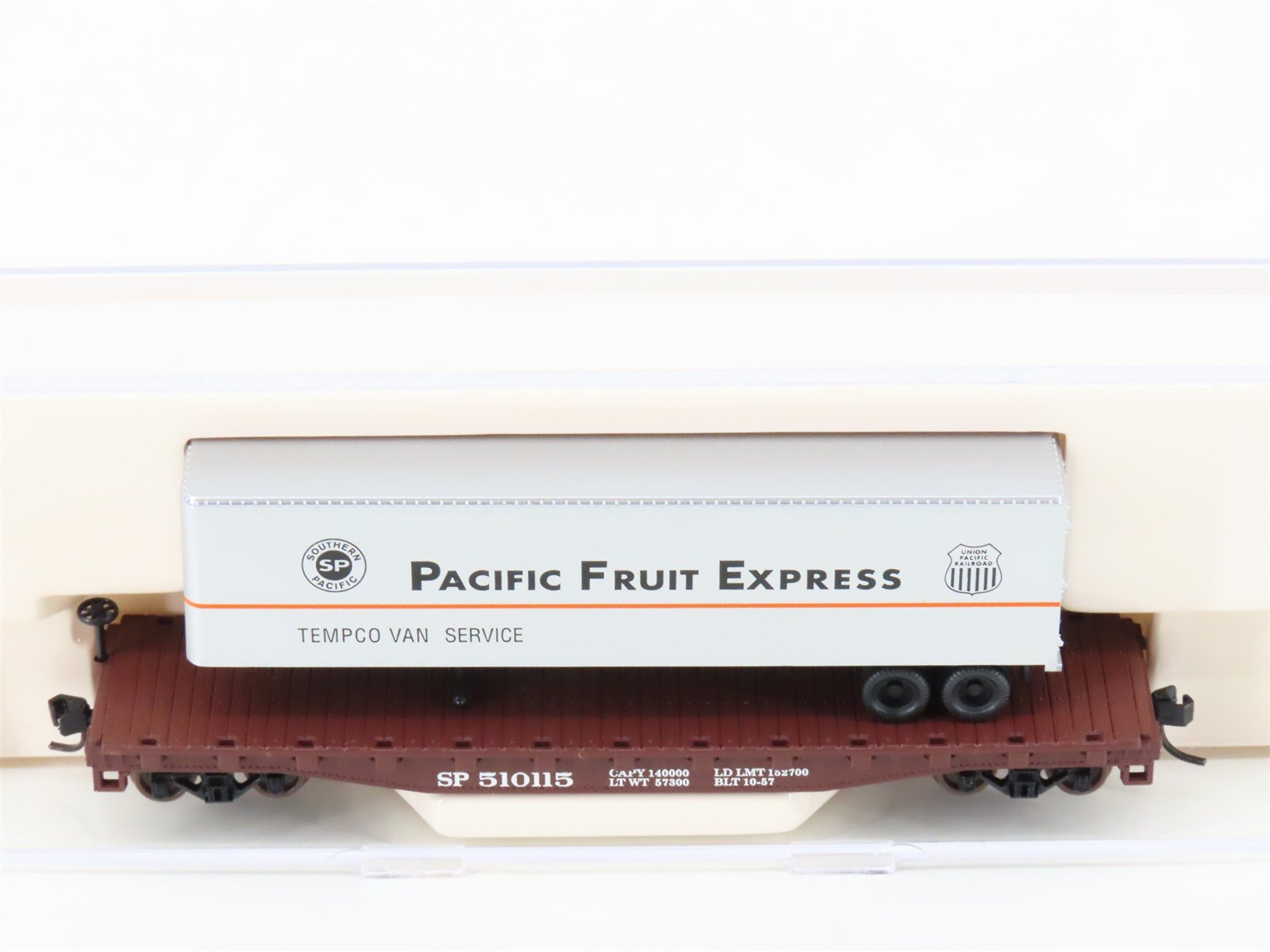N Scale Atlas 37763 SP Southern Pacific Flat Car #510115 w/ PFE Trailer