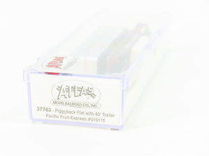 N Scale Atlas 37763 SP Southern Pacific Flat Car #510115 w/ PFE Trailer
