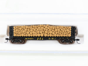 N Scale Atlas 38391 SCL Seaboard Coast Line Pulpwood Flat Car #670277 w/ Load