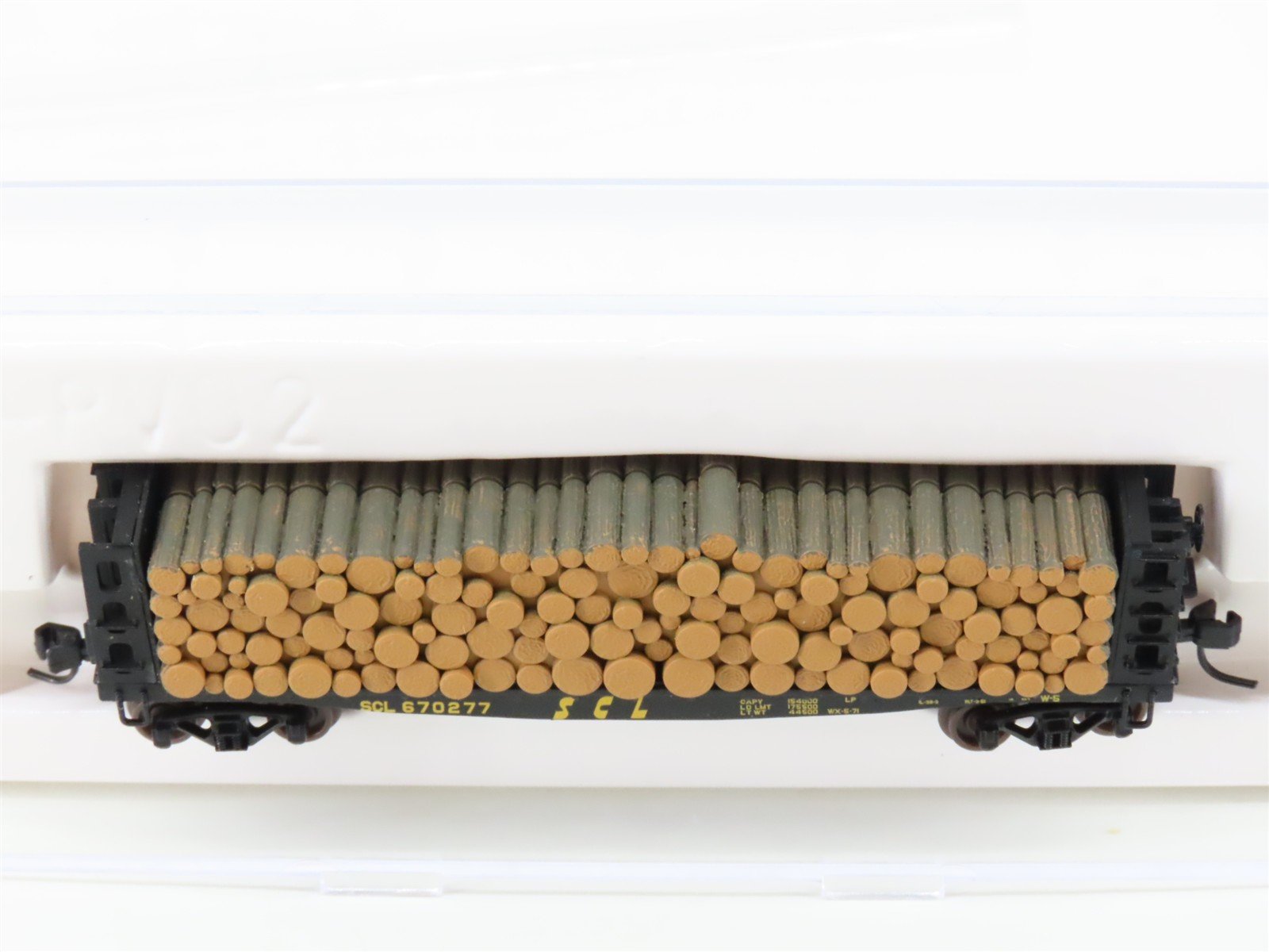 N Scale Atlas 38391 SCL Seaboard Coast Line Pulpwood Flat Car #670277 w/ Load