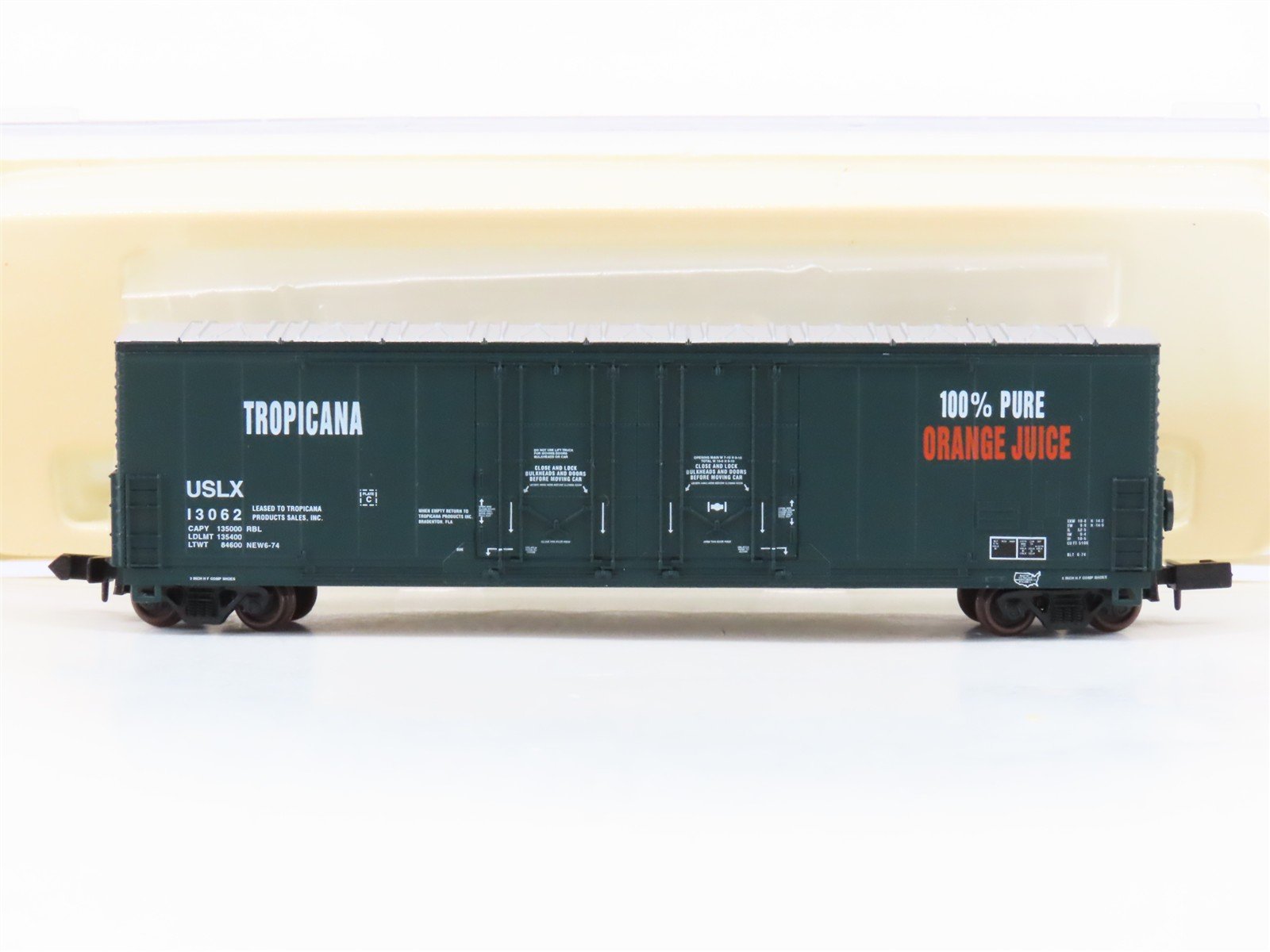 N Scale Atlas 31051 USLX Tropicana Orange Juice Double Plug Door Box Car #13062