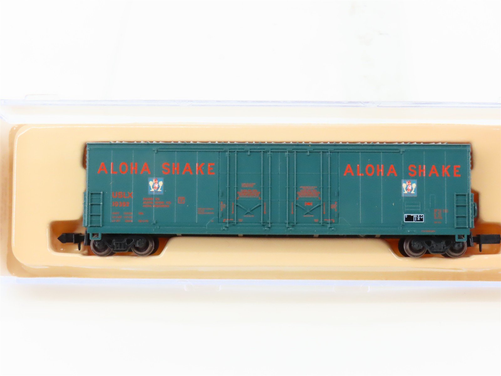 N Scale Atlas 31071 USLX Aloha Shake Double Plug Door Box Car #10392