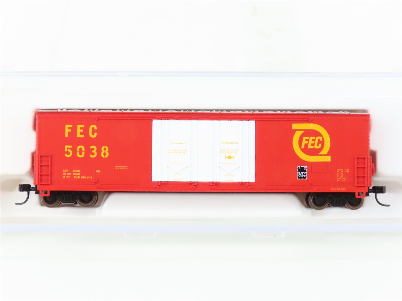 N Scale Atlas 31132 FEC Florida East Coast Double Plug Door Box Car #5038