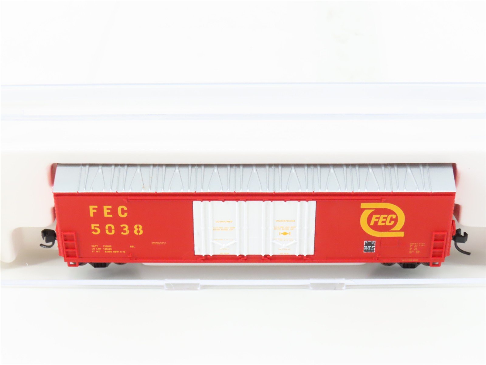 N Scale Atlas 31132 FEC Florida East Coast Double Plug Door Box Car #5038
