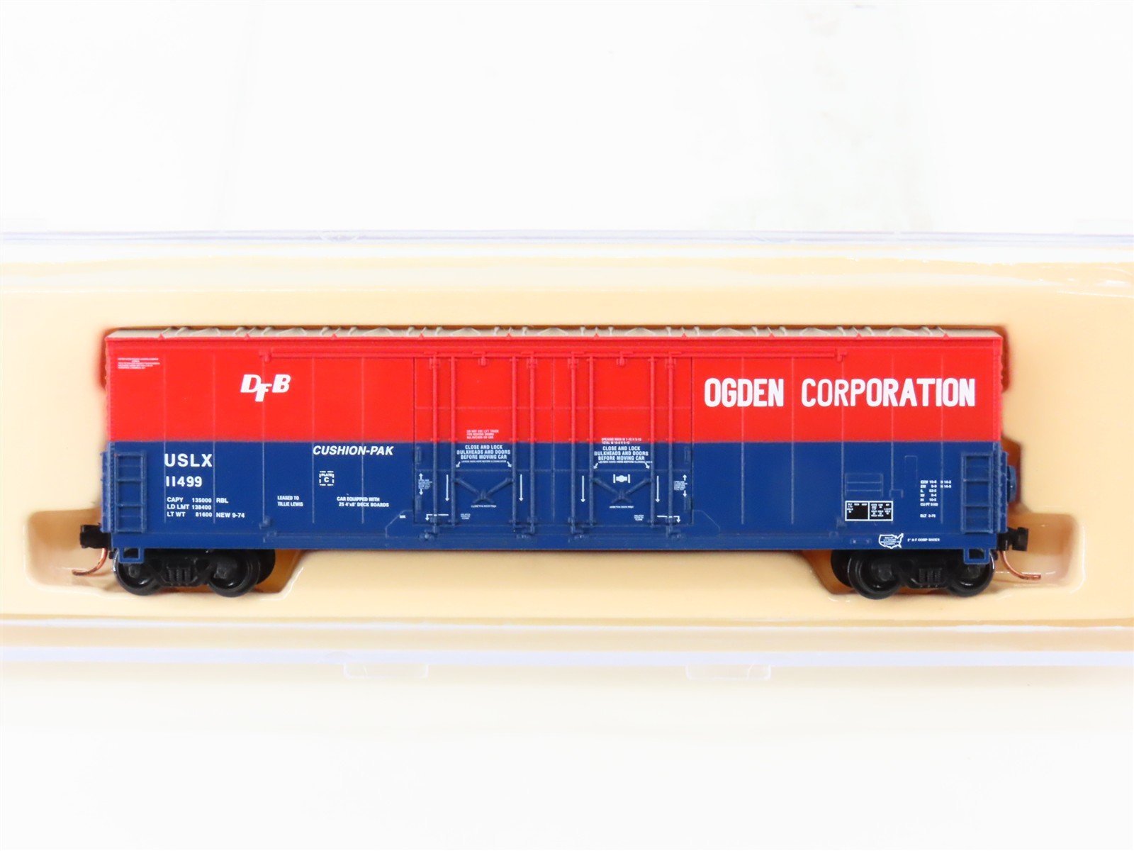 N Scale Atlas 31101 USLX Ogden Corporation Double Plug Door Box Car #11499