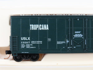 N Scale Atlas 5850C USLX Tropicana Orange Juice Double Plug Door Box Car #13087