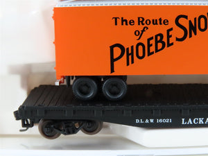 N Atlas Squeak N Products DL-0040 DL&W Lackawanna Flat Car #16021 w/ Trailer