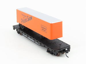 N Atlas Squeak N Products DL-0040 DL&W Lackawanna Flat Car #16021 w/ Trailer