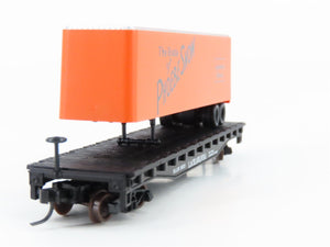 N Atlas Squeak N Products DL-0040 DL&W Lackawanna Flat Car #16021 w/ Trailer