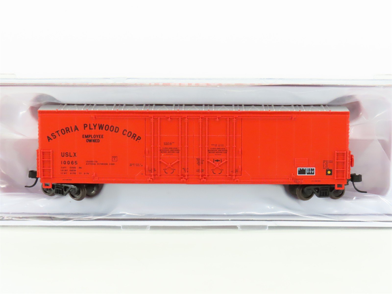 N Scale Atlas 50005210 USLX Astoria Plywood 53' Double Plug Door Box Car #10065