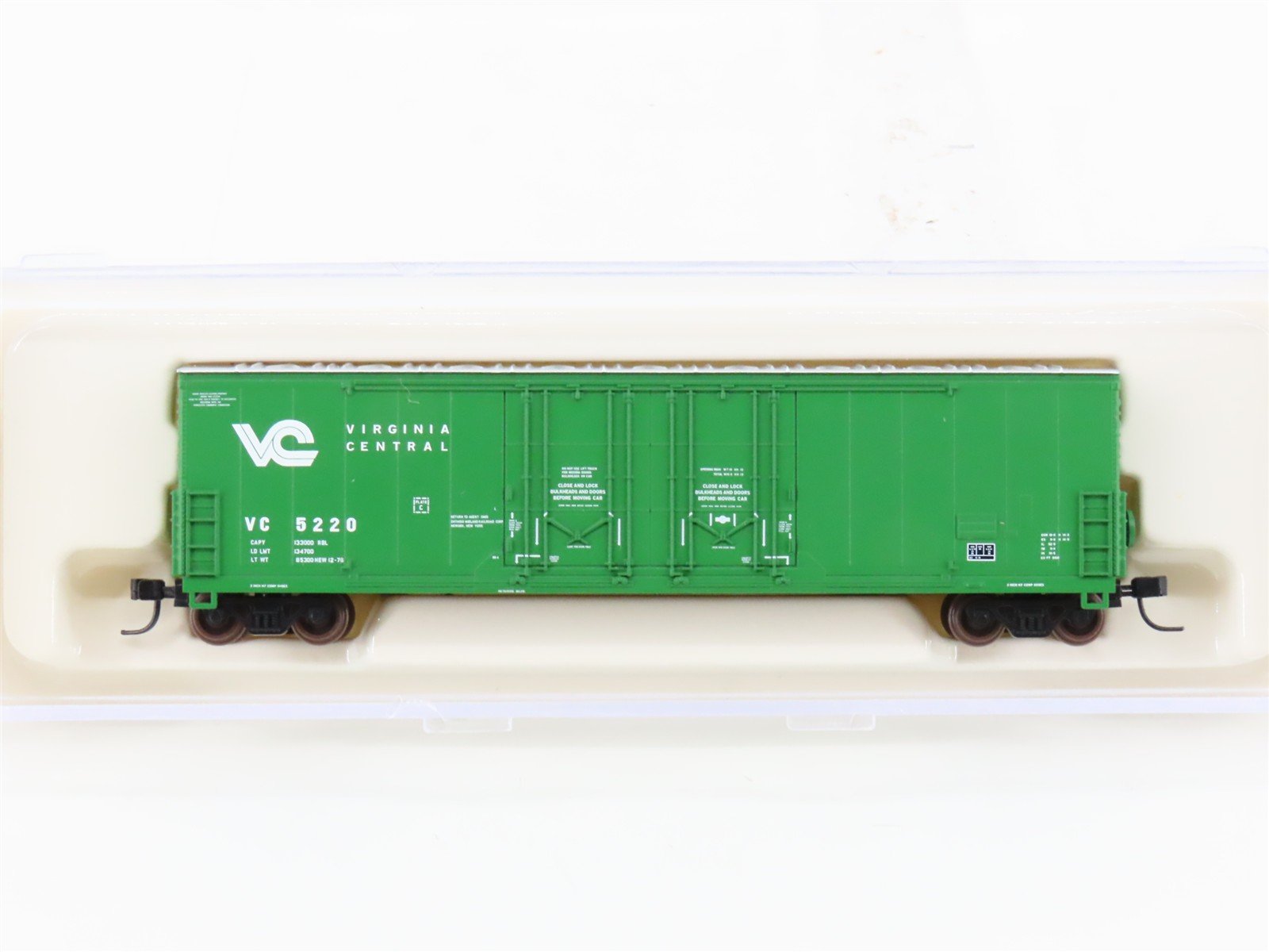N Scale Atlas 31311 VC Virginia Central 53' Double Plug Door Box Car #5220