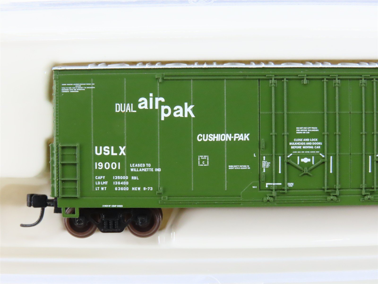 N Atlas 31321 USLX Willamette Industries 53' Double Plug Door Box Car #19001