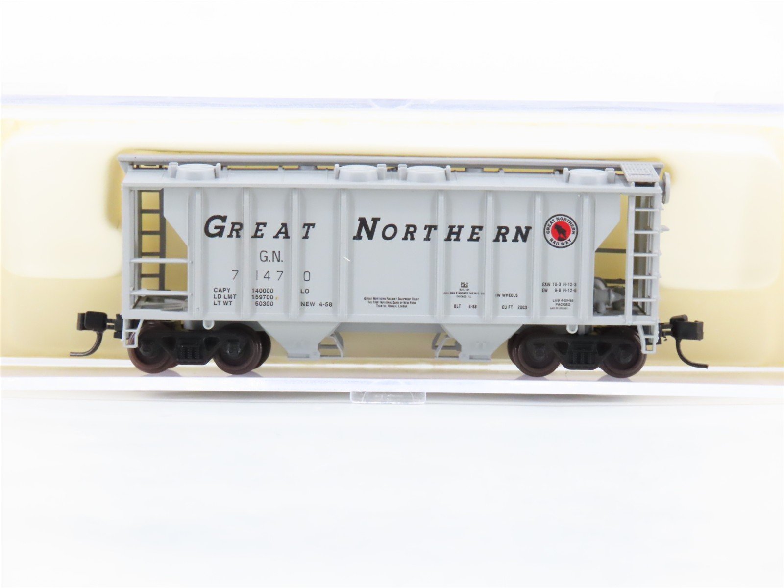 N Scale Atlas 3175 GN Great Northern Railway 2-Bay Covered Hopper #71470