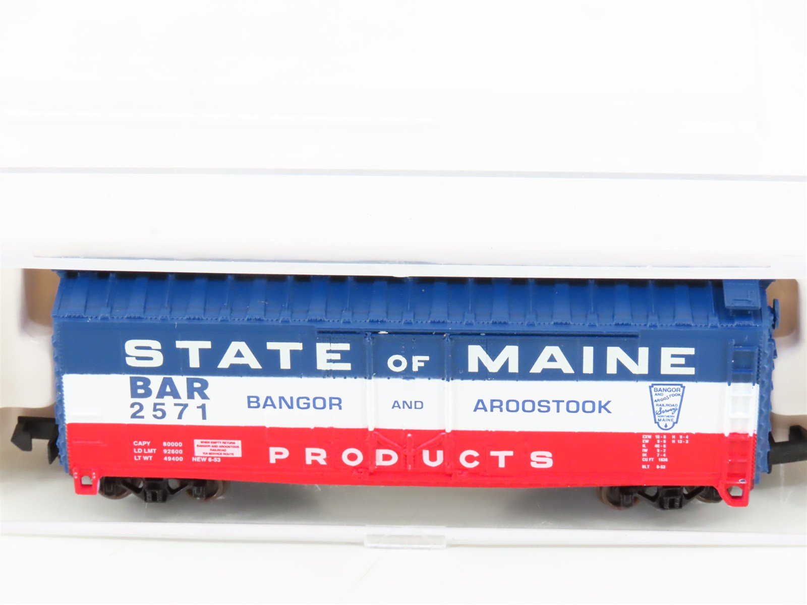 N Scale Atlas 33291 BAR State of Maine 40' Plug Door Box Car #2571