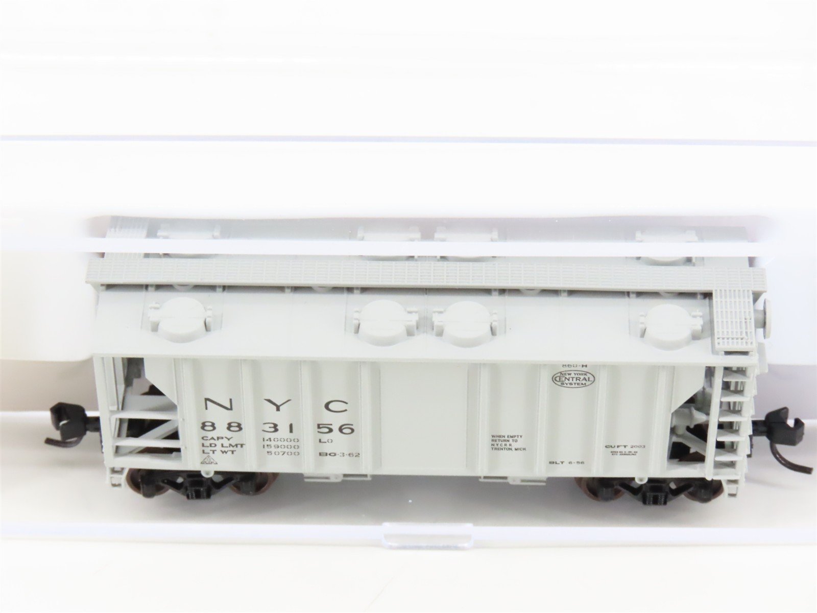 N Scale Atlas Trainman 31977 NYC New York Central 2-Bay Covered Hopper #883156